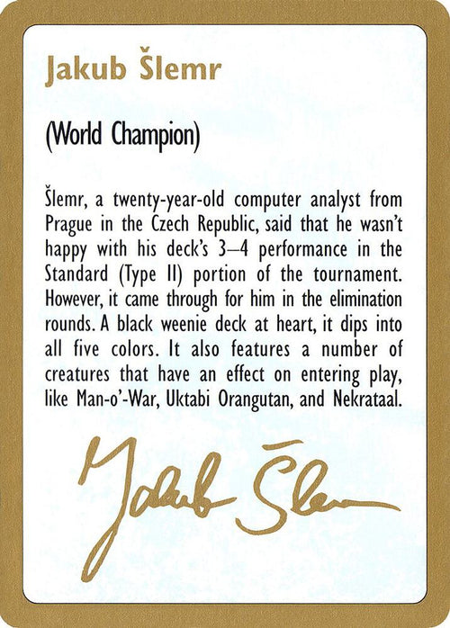 1997 Jakub Slemr Biography Card