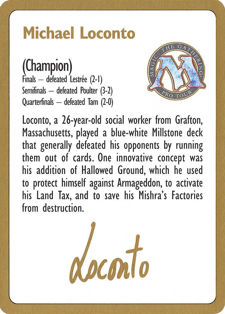 1996 Michael Loconto Biography Card