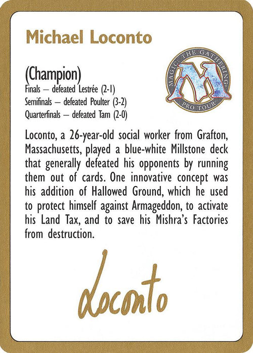 1996 Michael Loconto Biography Card