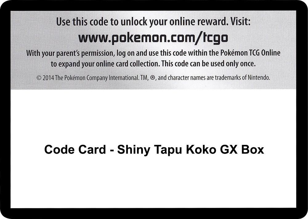 Code Card - Shiny Tapu Koko GX Box