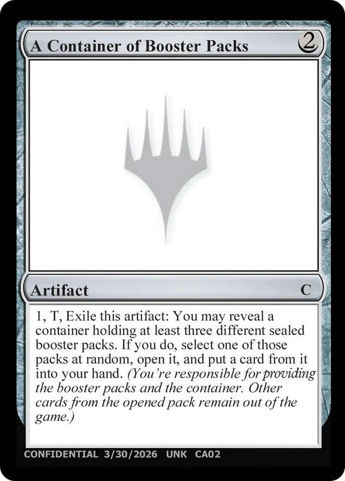 A Container of Booster Packs