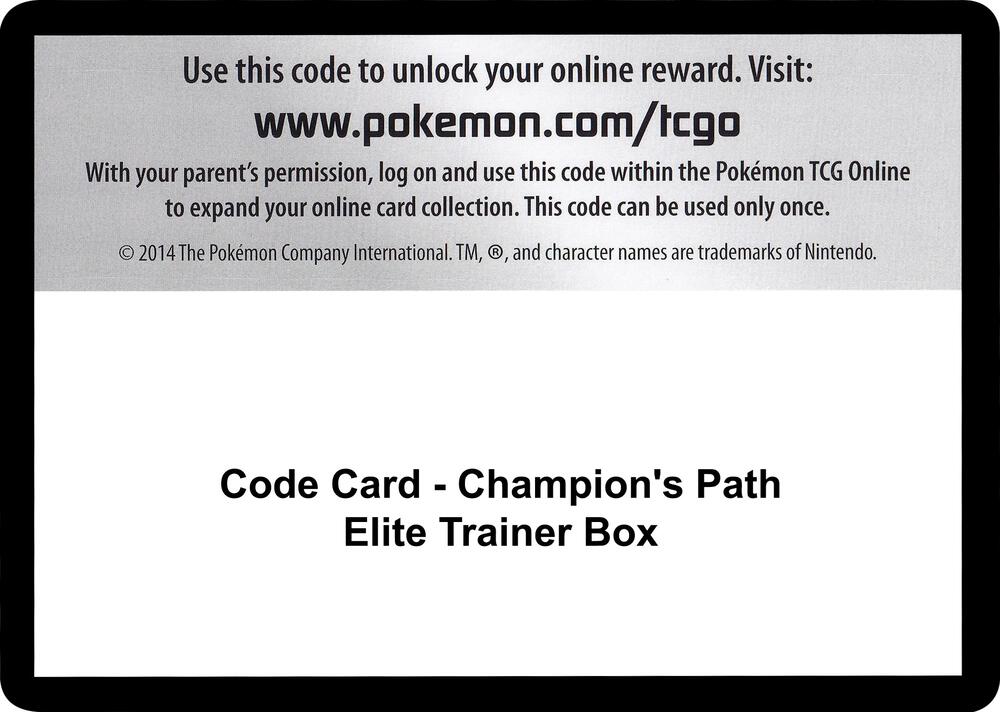 Code Card - Champion's Path Elite Trainer Box