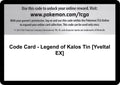 Code Card - Legend of Kalos Tin [Yveltal EX]