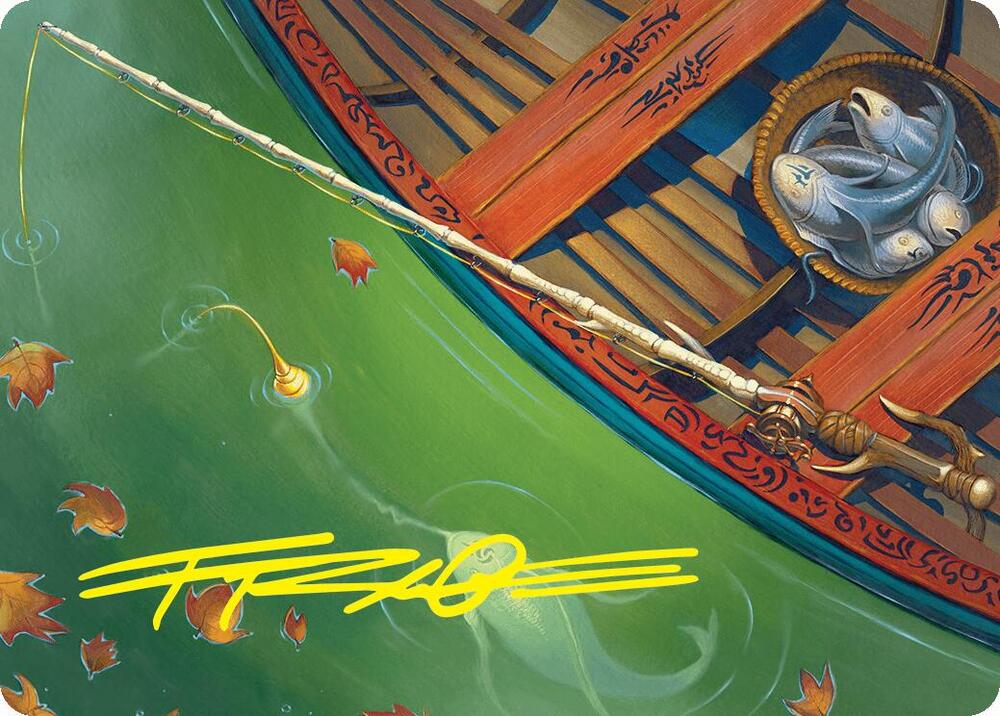 Fishing Pole Art Card (18/54) (Gold-Stamped Signature)