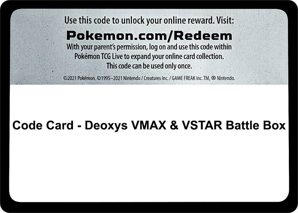 Code Card - Deoxys VMAX & VSTAR Battle Box