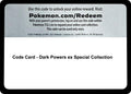 Code Card - Dark Powers ex Special Collection
