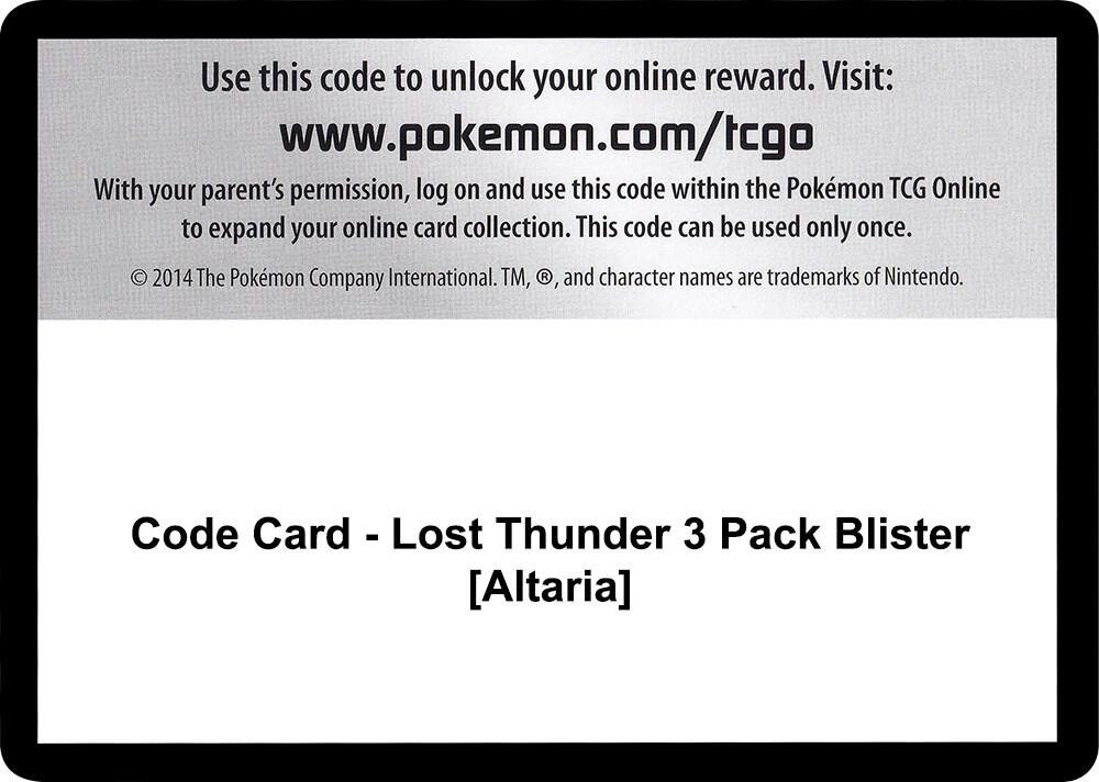 Code Card - Lost Thunder 3 Pack Blister [Altaria]