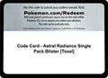 Code Card - Astral Radiance Single Pack Blister [Toxel]