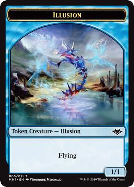 Illusion // Emblem - Serra the Benevolent Double-Sided Token