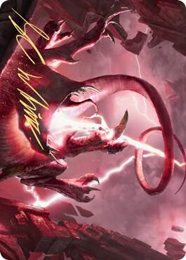 Thundering Rebuke Art Card (Gold-Stamped Signature)