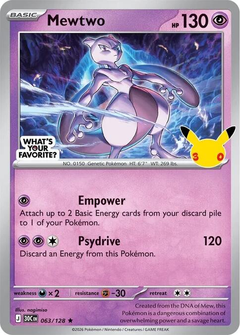 Mewtwo - 063/128 (What's Your Favorite Stamp)