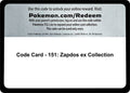Code Card - 151: Zapdos ex Collection
