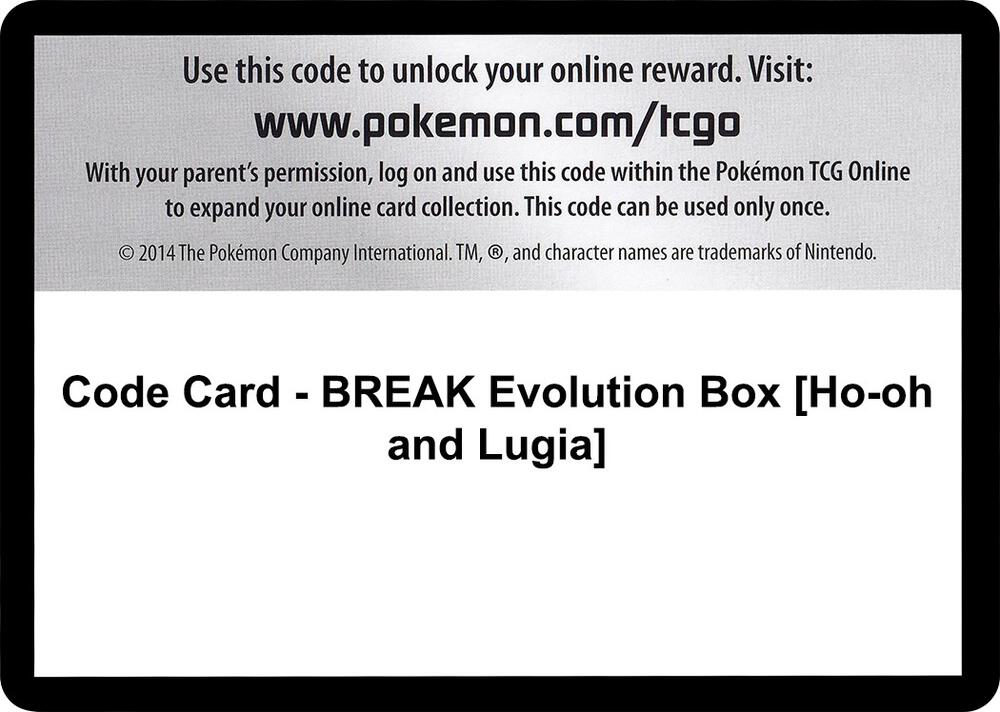 Code Card - BREAK Evolution Box [Ho-oh and Lugia]