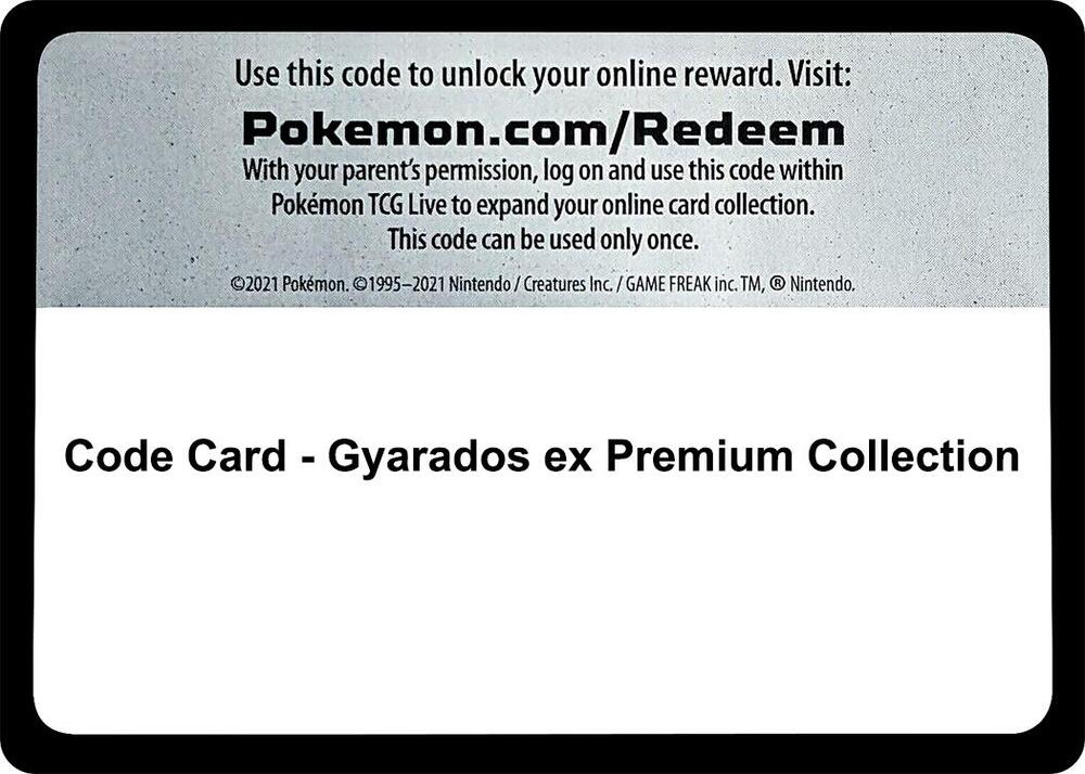 Code Card - Gyarados ex Premium Collection