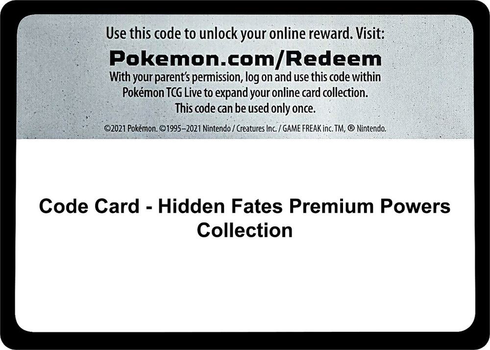 Code Card - Hidden Fates Premium Powers Collection