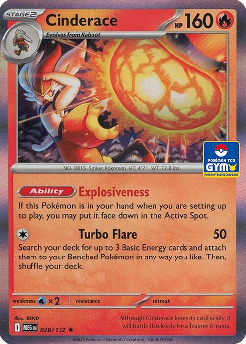 Cinderace - 028/132 (GYM) [Southeast Asia Exclusives]