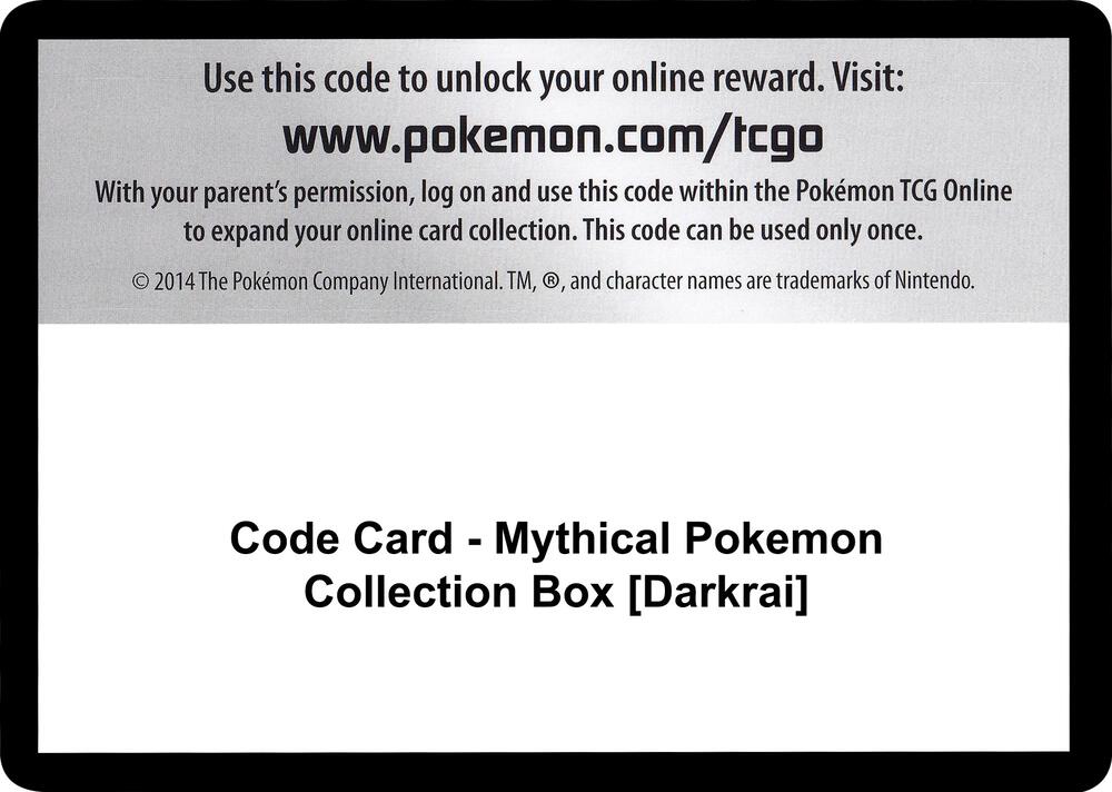 Code Card - Mythical Pokemon Collection Box [Darkrai]