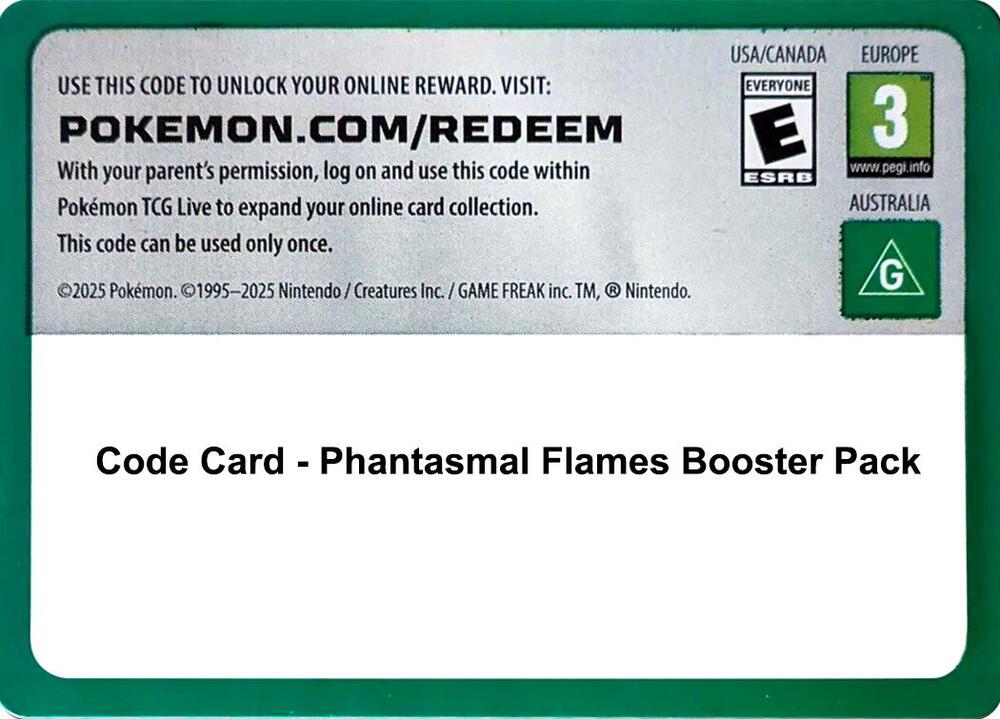 Code Card - Phantasmal Flames Booster Pack