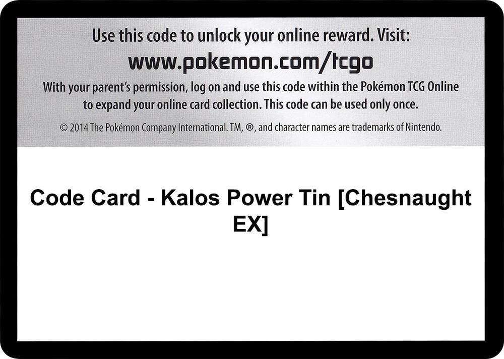 Code Card - Kalos Power Tin [Chesnaught EX]