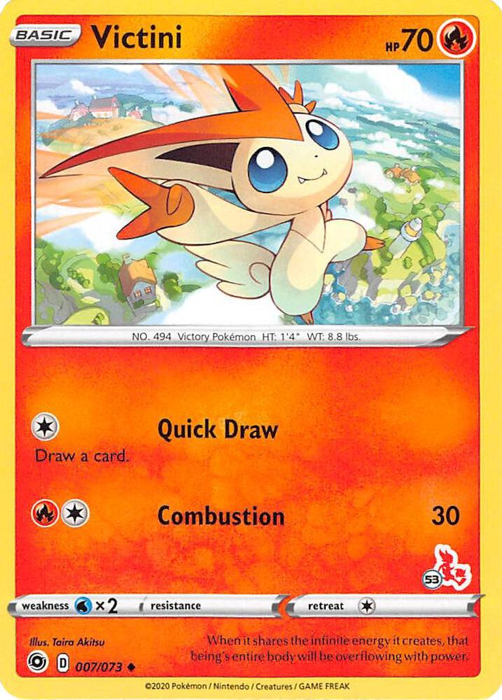 Victini - 007/073 (#53 Cinderace Stamped)