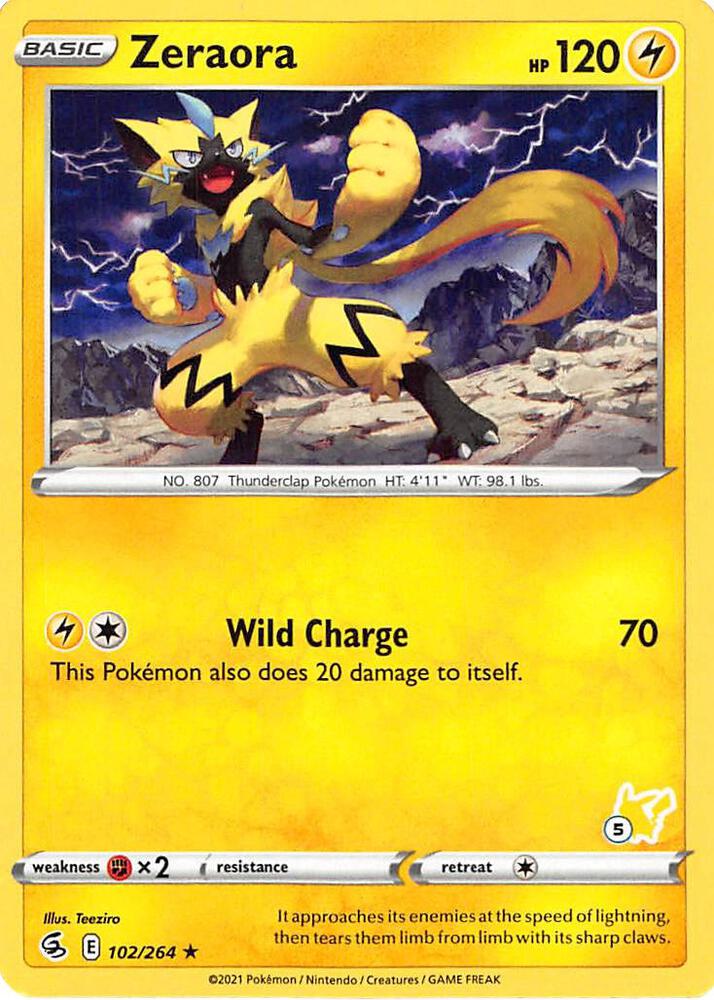 Zeraora - 102/264 (#5 Pikachu Stamped)