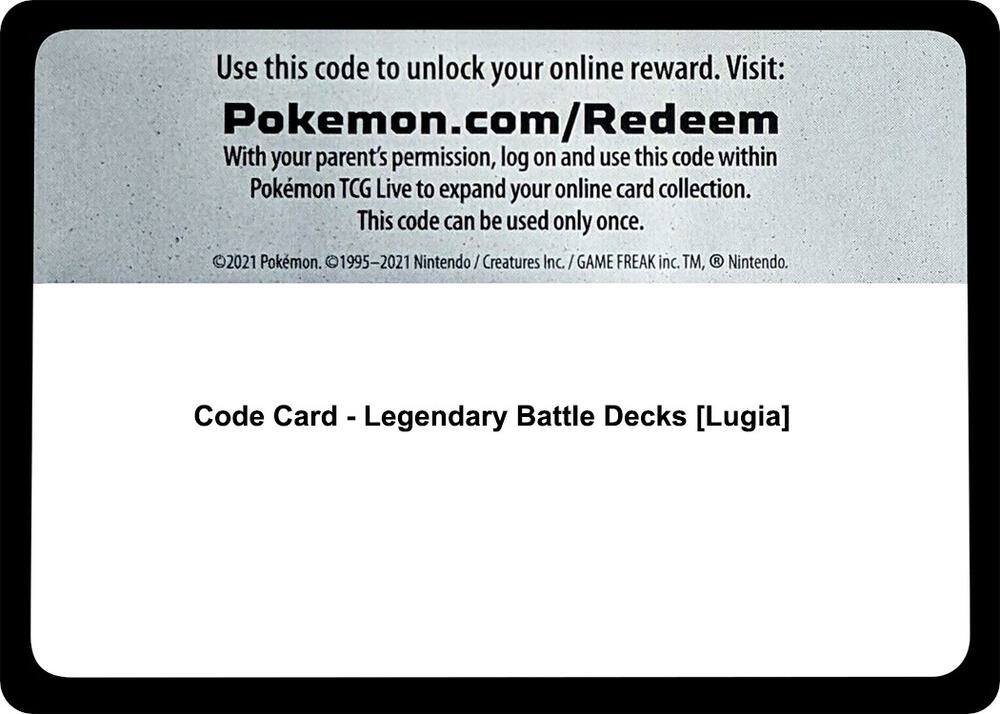 Code Card - Legendary Battle Decks [Lugia]