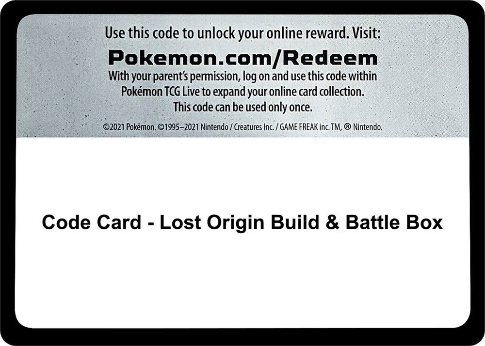 Code Card - Lost Origin Build & Battle Box
