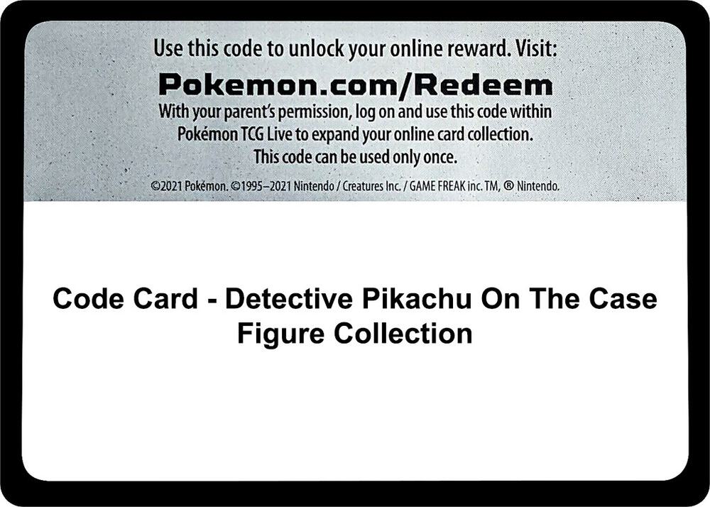 Code Card - Detective Pikachu On The Case Figure Collection