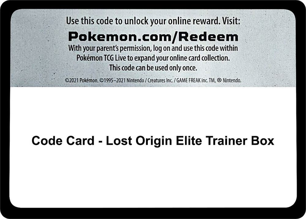 Code Card - Lost Origin Elite Trainer Box