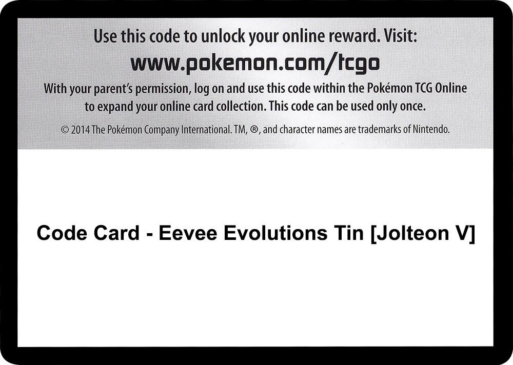Code Card - Eevee Evolutions Tin [Jolteon V]