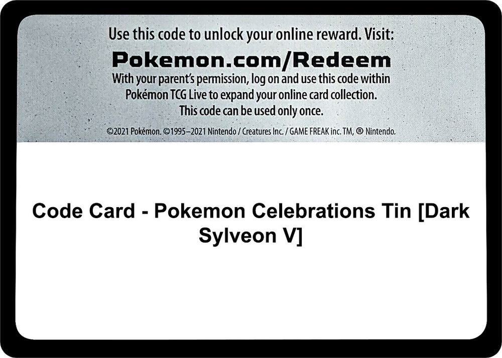 Code Card - Pokemon Celebrations Tin [Dark Sylveon V]