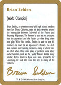 1998 Brian Selden Biography Card