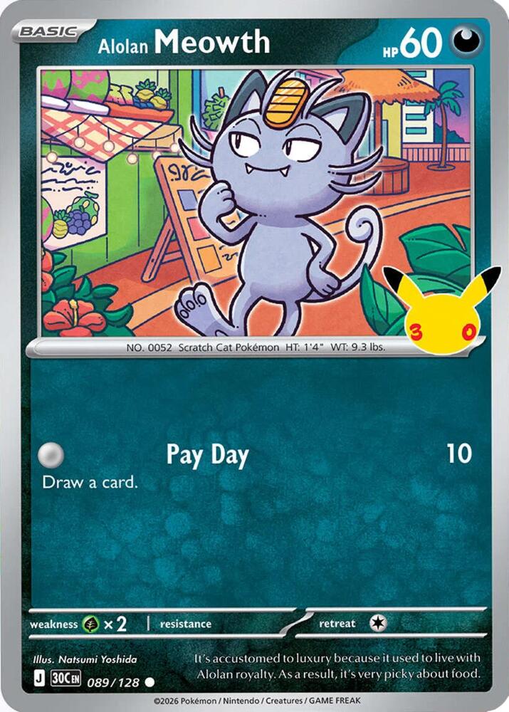 Alolan Meowth - 089/128 [ME: 30th Celebration]