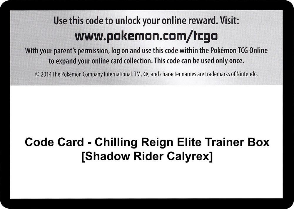 Code Card - Chilling Reign Elite Trainer Box [Shadow Rider Calyrex]