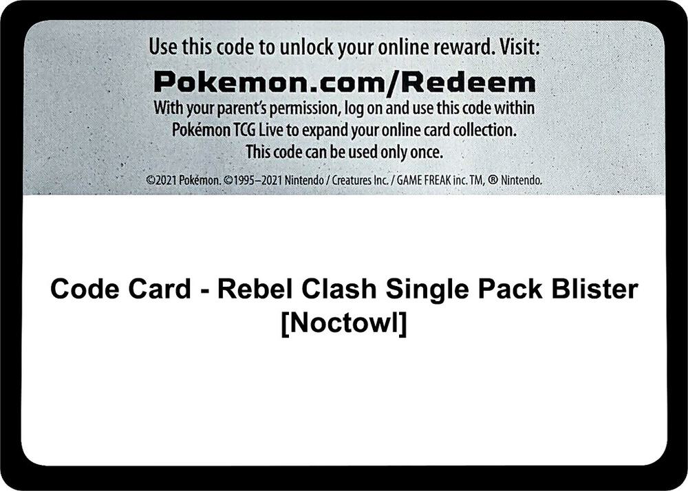 Code Card - Rebel Clash Single Pack Blister [Noctowl]