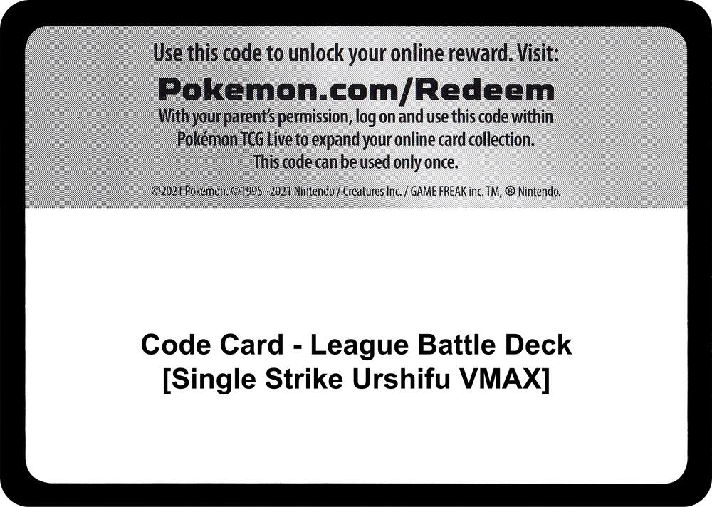 Code Card - League Battle Deck [Single Strike Urshifu VMAX]