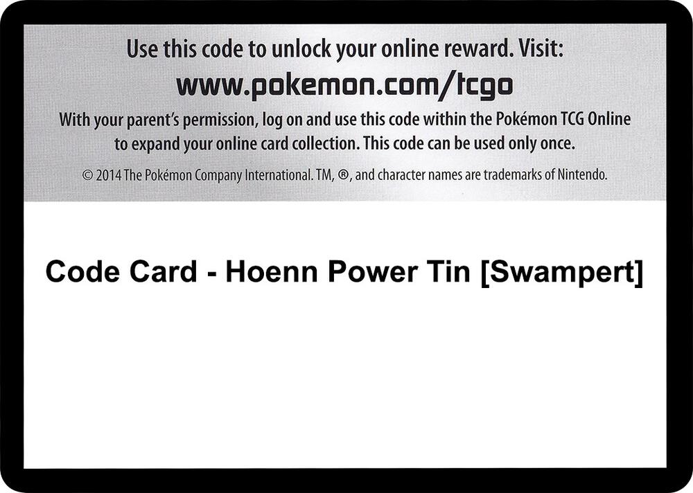 Code Card - Hoenn Power Tin [Swampert]