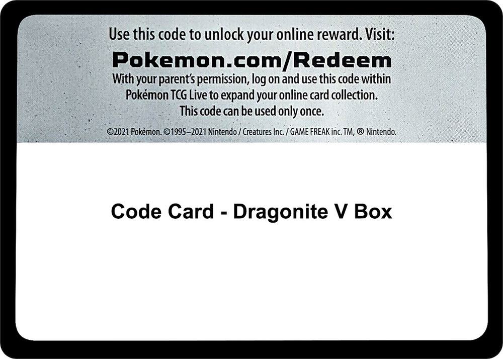 Code Card - Dragonite V Box