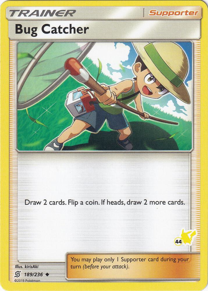 Bug Catcher - 189/236 (#44 Pikachu Stamped)