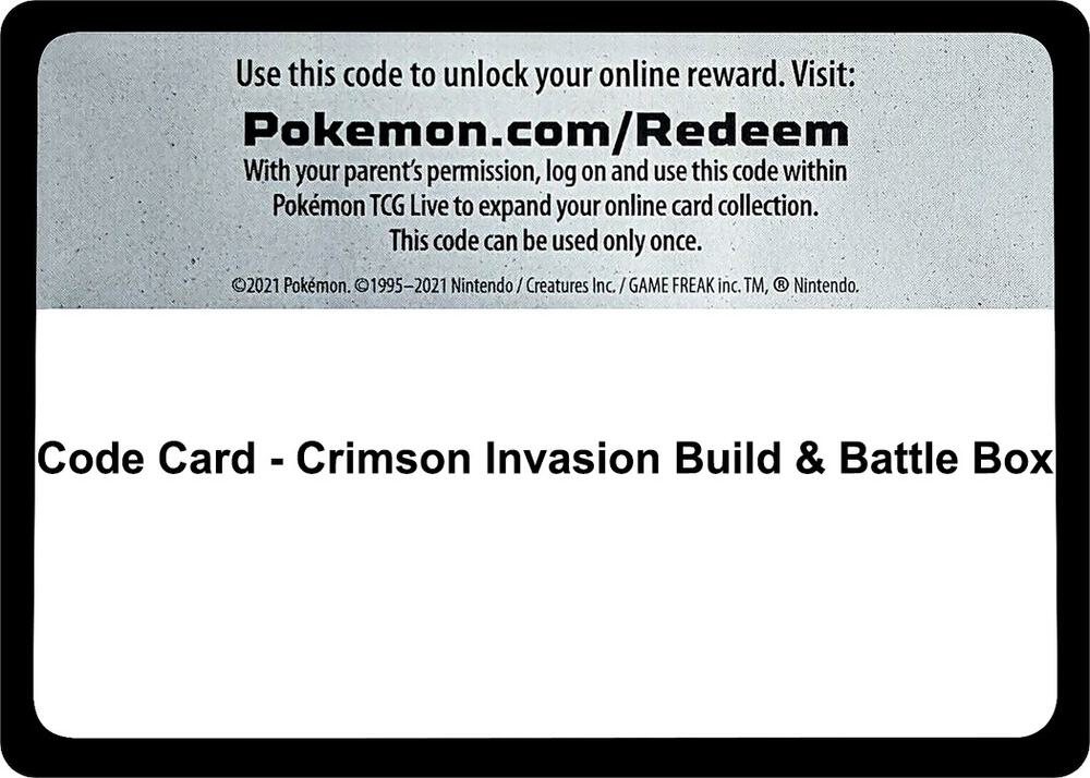 Code Card - Crimson Invasion Build & Battle Box