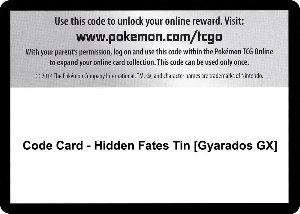 Code Card - Hidden Fates Tin [Gyarados GX]