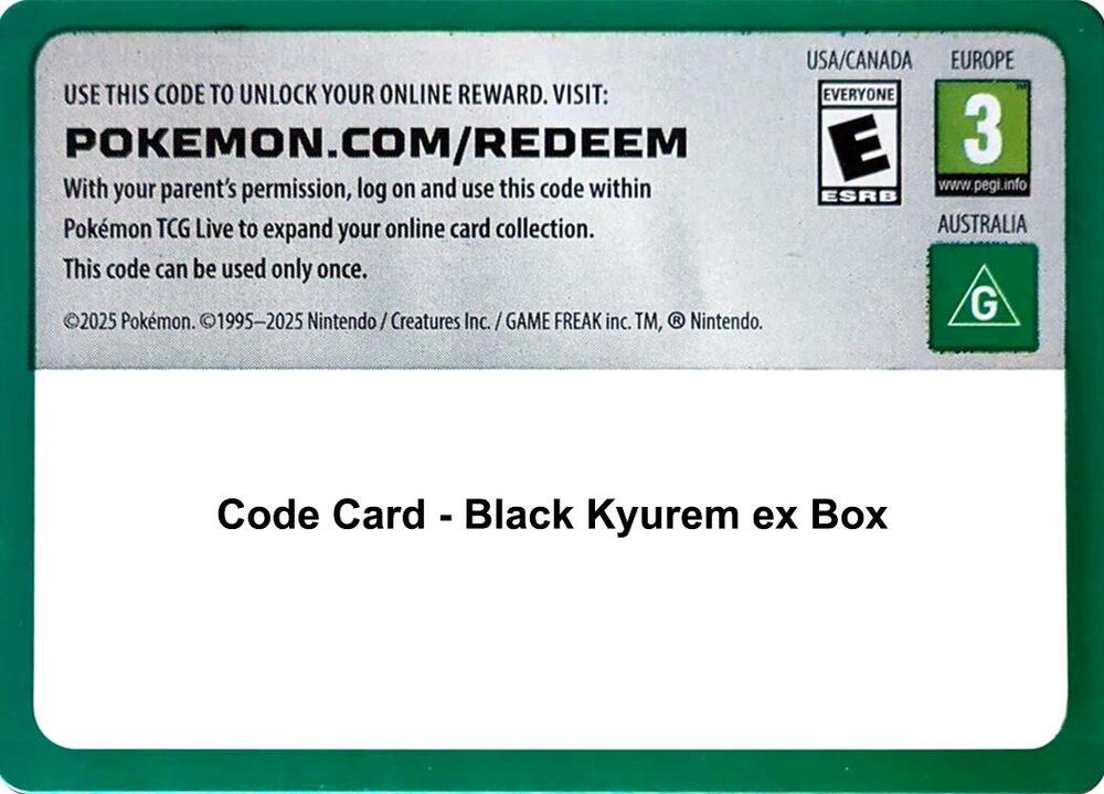 Code Card - Black Kyurem ex Box