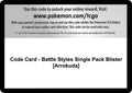 Code Card - Battle Styles Single Pack Blister [Arrokuda]