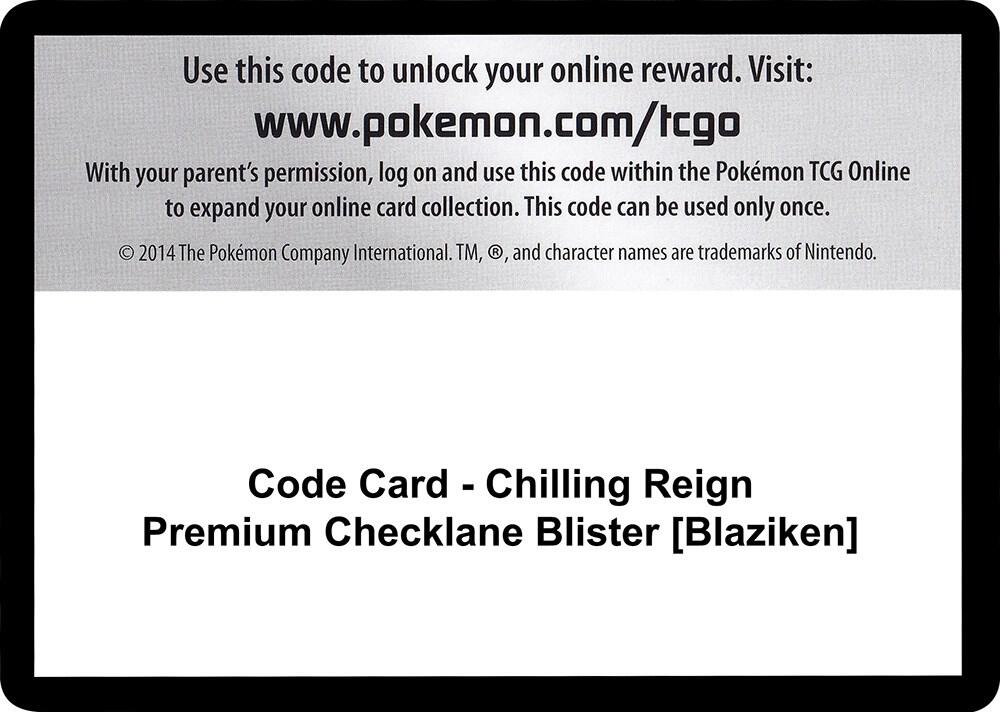 Code Card - Chilling Reign Premium Checklane Blister [Blaziken]