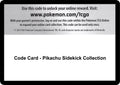 Code Card - Pikachu Sidekick Collection