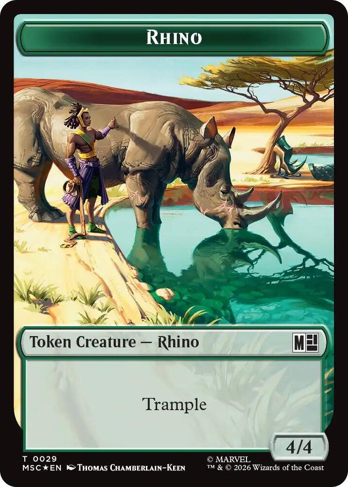 Rhino (029) // Beast (027) Double-Sided Token (Surge Foil)