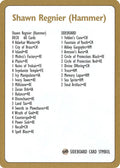 1996 Shawn "Hammer" Regnier Decklist Card