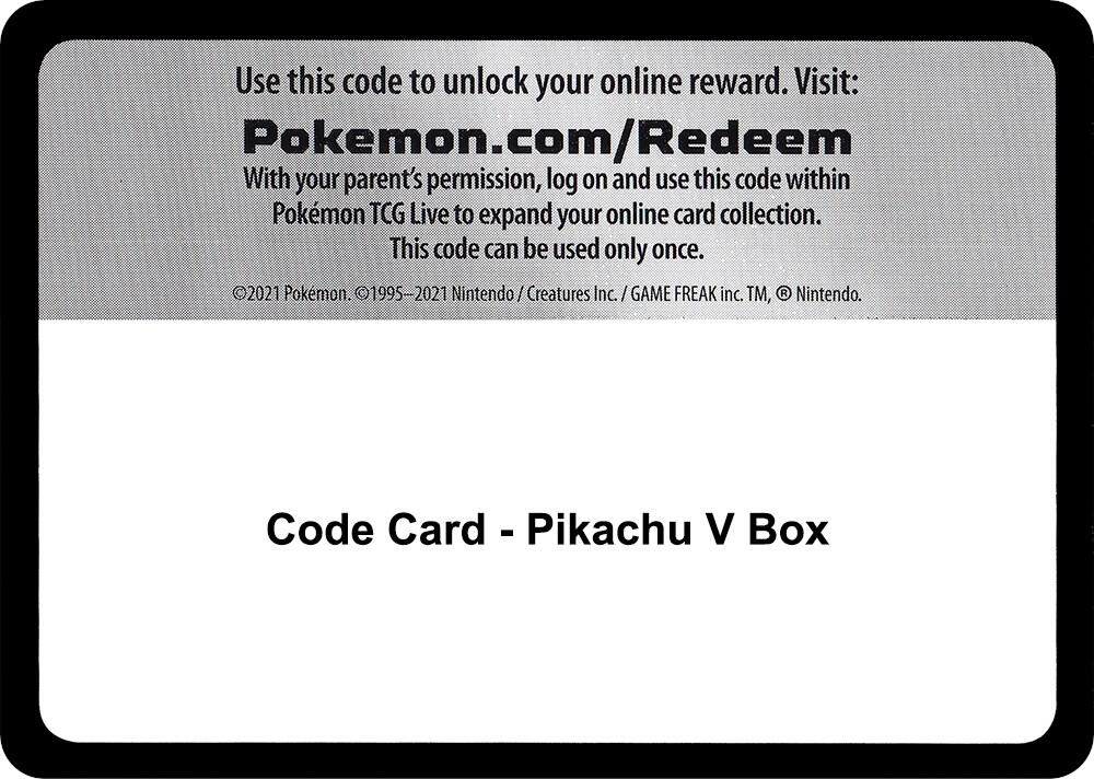 Code Card - Pikachu V Box