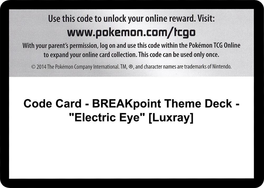 Code Card - BREAKpoint Theme Deck - "Electric Eye" [Luxray]
