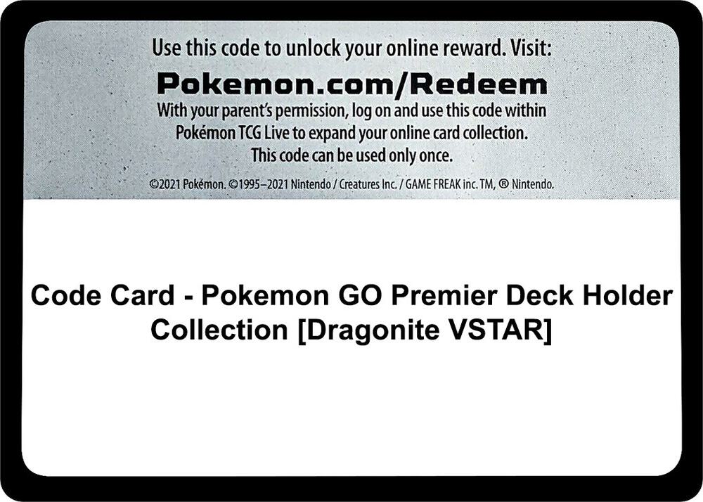 Code Card - Pokemon GO Premier Deck Holder Collection [Dragonite VSTAR]